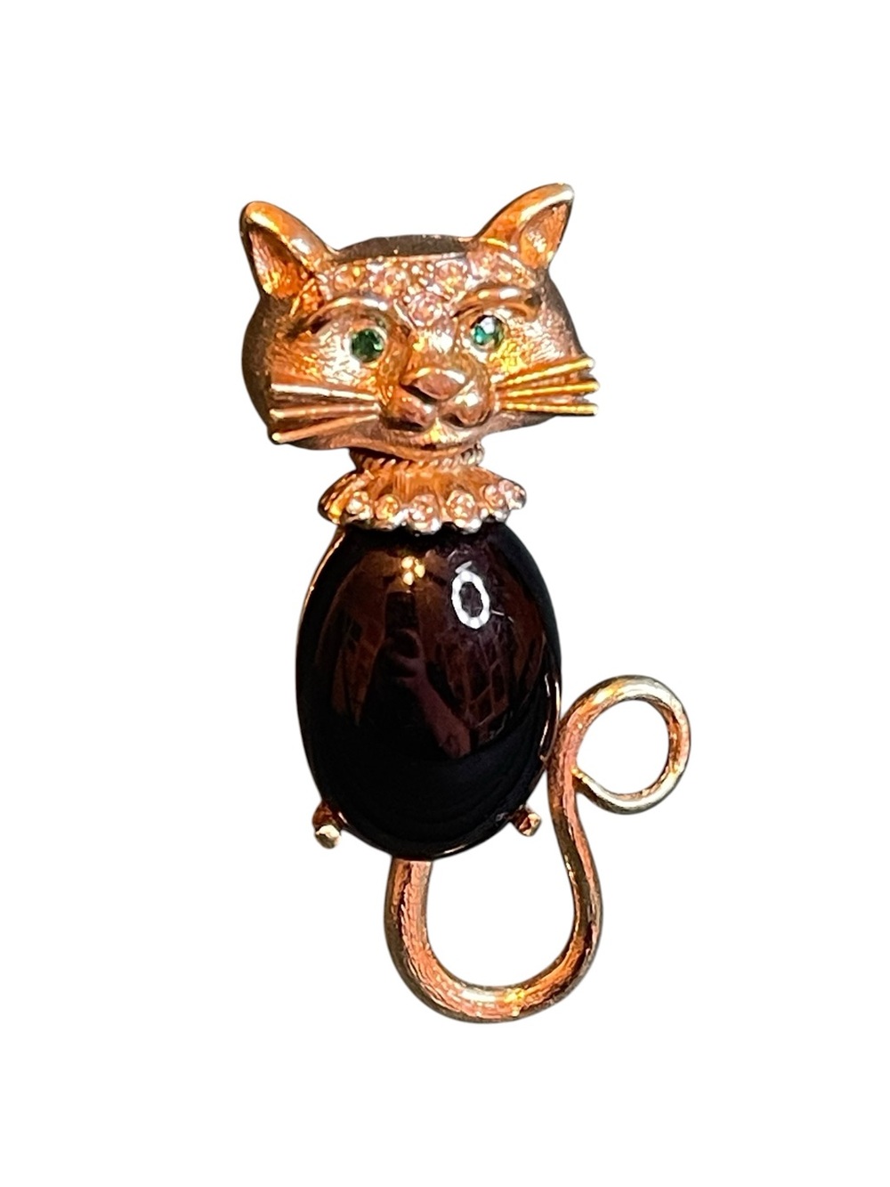 *RARE* 1940’s Gem-Craft Jelly Belly Rhinestone Cat Brooch